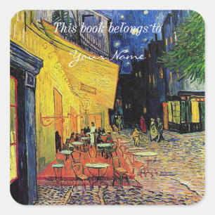 het caféterras op de place du forum, Arles... Vierkante Sticker
