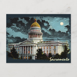 Het California State Capitol Moonlight Briefkaart
