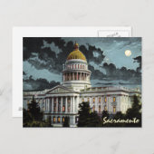 Het California State Capitol Moonlight Briefkaart (Voorkant / Achterkant)