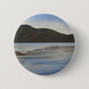 Het Calm Water van de Landschapskunst van Akyaka Ronde Button 5,7 Cm