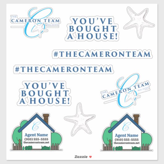 Het Cameron Team Die Custom-Cut Vinyl Stickers (Vel)