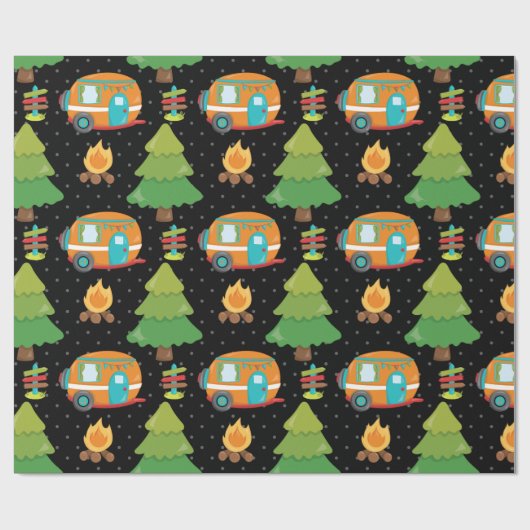 Het Camp van de zomer - kies uw achtergrondkleur Cadeaupapier (Vlak)