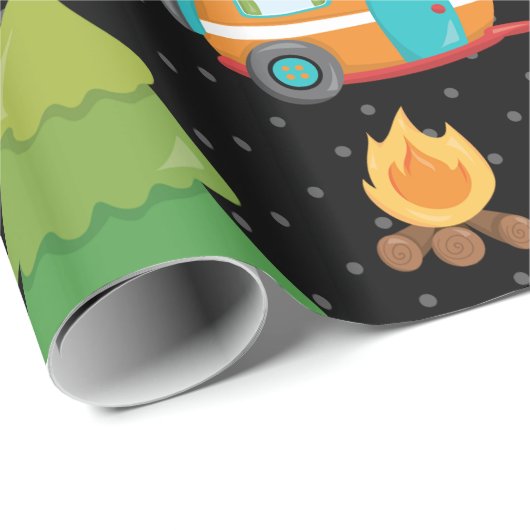 Het Camp van de zomer - kies uw achtergrondkleur Cadeaupapier (Rol Hoek)