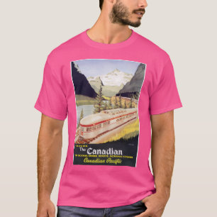 Het Canadian Retro Train Poster T-shirt