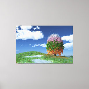 Het canvas van de Seizoenboom drukt Afdruk