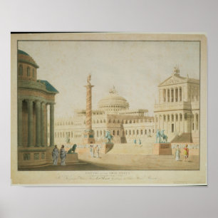 Het Capitol, het vastgestelde ontwerp voor 'Titus' Poster