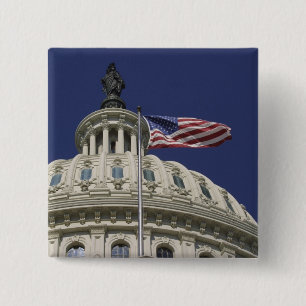 Het Capitool in de Verenigde Staten, Washington, D Vierkante Button 5,1 Cm