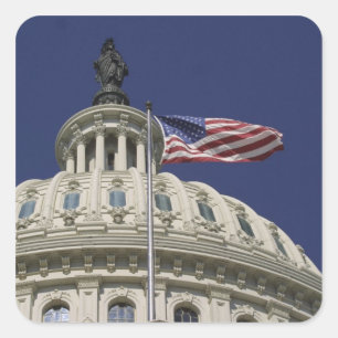 Het Capitool in de Verenigde Staten, Washington, D Vierkante Sticker