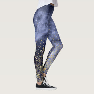 het capricieuze gouden ontwerp van leggings