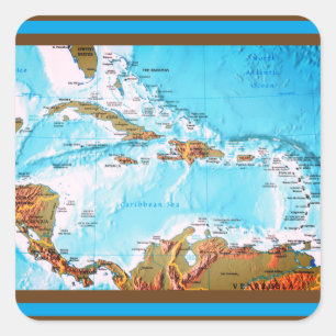 Het Caribisch gebied (kaart) Vierkante Sticker
