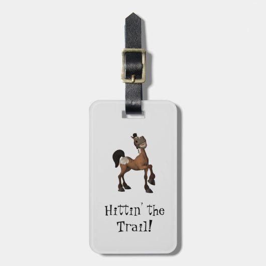 Het Cartoon Paard van de Trail Bagagelabel (Voorkant verticaal)