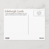 Het Castle Palace van Edinburgh - Briefkaart (Achterkant)