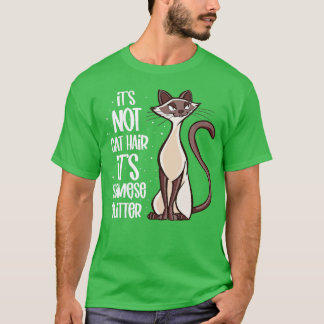 Het Cat Hair is geen Siamese glitter Siamese Cat T-shirt