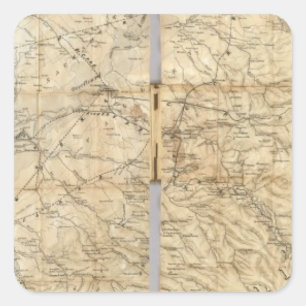 Het centrale deel van de staat Californië Vierkante Sticker