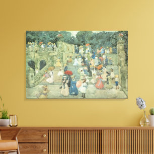 Het centrale park van Maurice Prendergast Canvas Afdruk