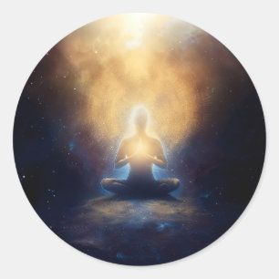 Het centrum binnen Mindful stilte Ronde Sticker