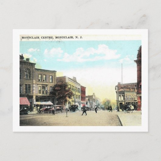 Het centrum, Montclair, NJ 1924 Vintage Briefkaart (Voorkant)