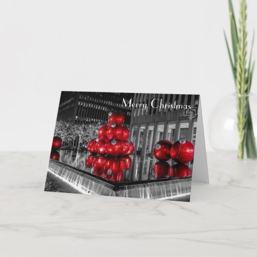 Het Centrum Rockefeller van de Foto van Kerstmis Feestdagen Kaart (Voorkant)