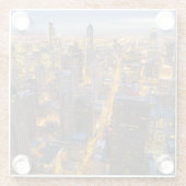 Het centrum van Chicago skyline bij schemering Glazen Onderzetter (Achterkant)