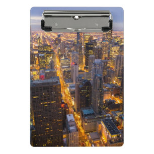 Het centrum van Chicago skyline bij schemering Mini Klembord