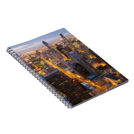 Het centrum van Chicago skyline bij schemering Notitieboek (Rechterzijde)