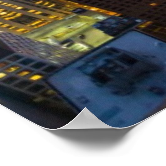 Het centrum van Chicago skyline bij schemering Poster (Hoek)