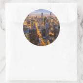 Het centrum van Chicago skyline bij schemering Ronde Sticker (Tas)