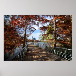 Het centrum van LadyBird Lake Boardwalk - Austin Poster