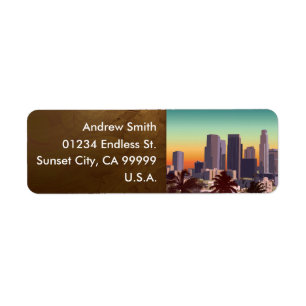 Het centrum van Los Angeles - Afbeelding Etiket
