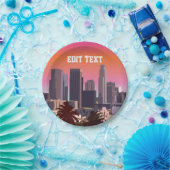 Het centrum van Los Angeles - Afbeelding Papieren Bordje (Feest)