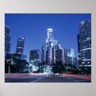 Het centrum van Los Angeles Poster