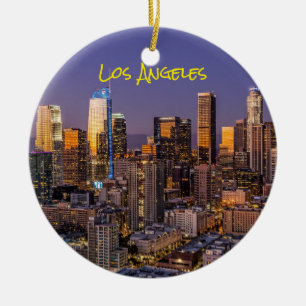 Het centrum van Los Angeles Skyline in Dusk Keramisch Ornament