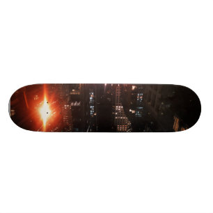 Het centrum van San Francisco 's nachts Skateboard