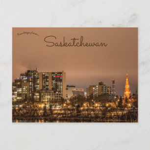 Het centrum van Saskatoon Saskatchewan Briefkaart