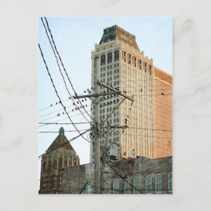 Het centrum van Tulsa met vogels Briefkaart