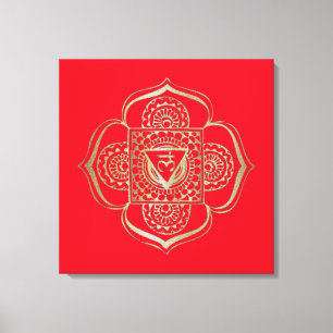 Het Chakras Muladhara - Gewatteerde Canvas Afdruk