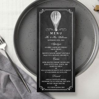 Het Chalkboard Hot Air Ballon Wedding Collectie Menu