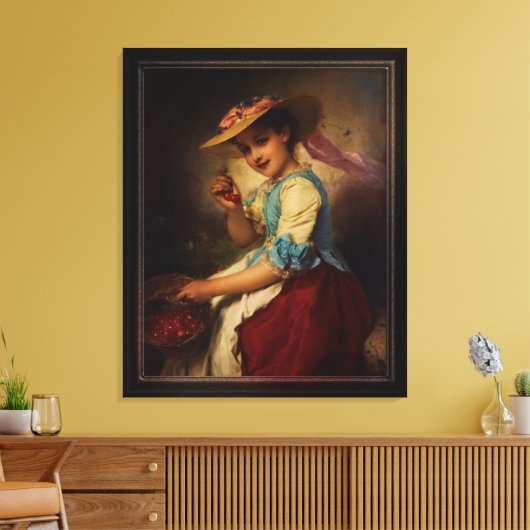Het Cherry Girl van Adolphe Piot Canvas Afdruk (Insitu (Woonkamer))