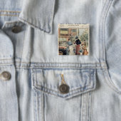 Het Cherry-seizoen Vierkante Button 5,1 Cm (In situ)