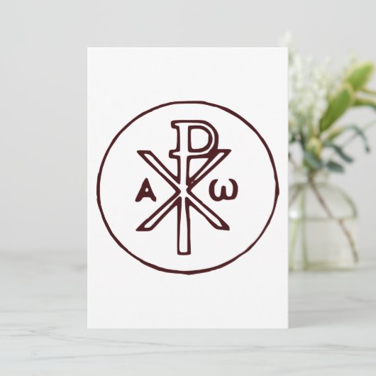 Het Chi-Rho Christogram symbool Feestdagenkaart (Staand voorkant)