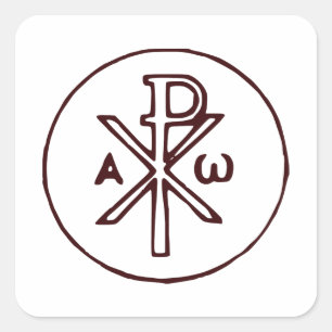 Het Chi-Rho Christogram symbool Vierkante Sticker