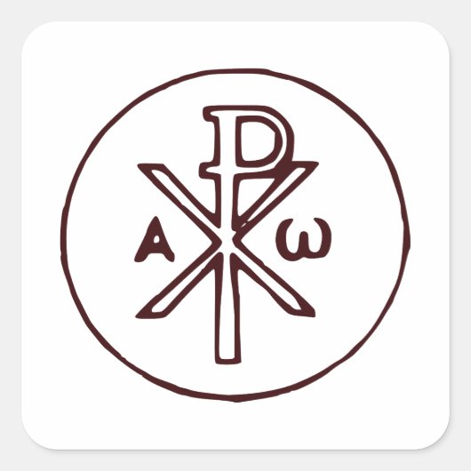 Het Chi-Rho-Christogram-symbool Vierkante Sticker (Voorkant)