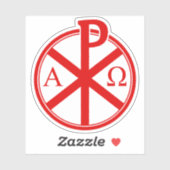 Het Chi-Rho Cross - v4 (rood) Sticker (Vel)