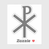 Het Chi-Rho kruis (grijs) Sticker (Vel)