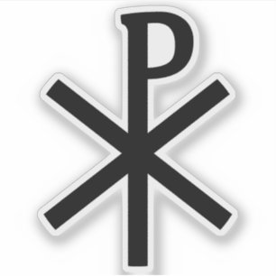 Het Chi-Rho kruis (zwart) Sticker