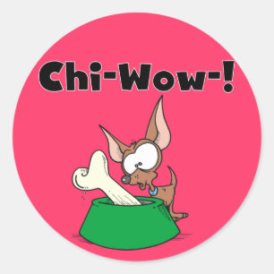Het chi-Wow van Chihuhua T-shirts en Giften Ronde Sticker