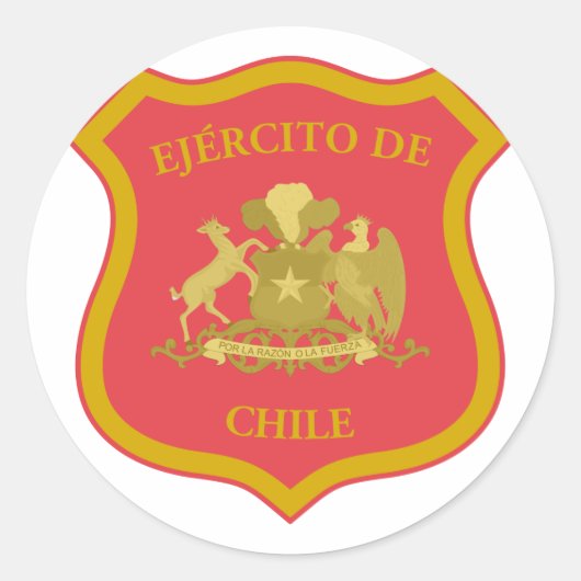 het Chileense leger, Chili Ronde Sticker (Voorkant)