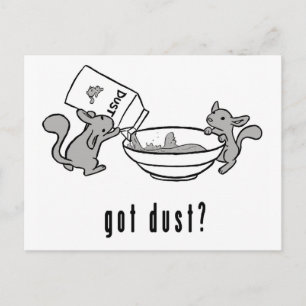 Het chinchilla Geworden Briefkaart van het Stof