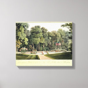 Het Chinese paviljoen in de tuinen van Laxenburg, Canvas Afdruk