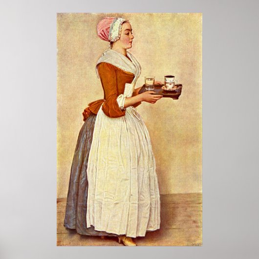 Het Chocolademeisje van Jean-Etienne Liotard Poster (Voorkant)